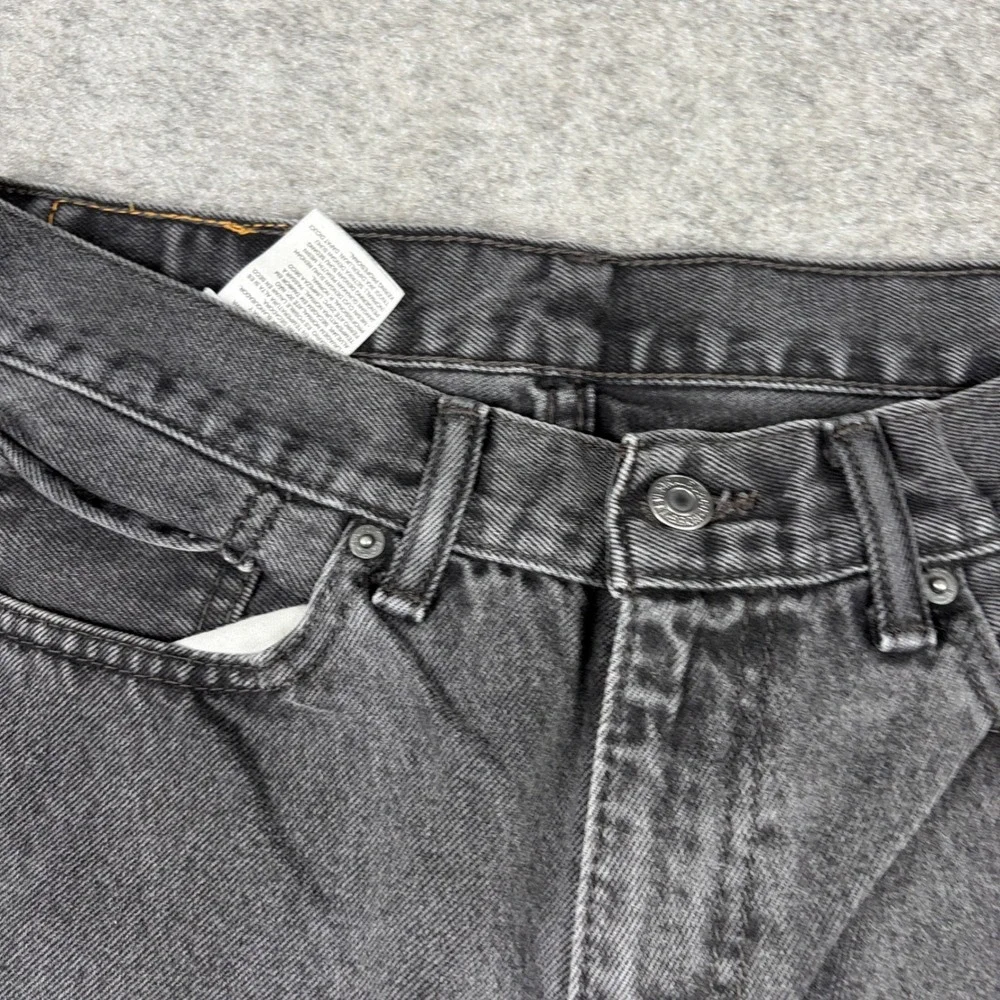 Levi's 505 Straight Leg Jeans‎ Mens 33x32 Faded Black Distressed Denim Workwear